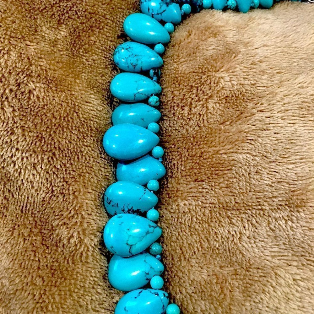 VINTAGE LUC Turquoise Bidirectional Sterling Silver Necklace - Picture 10 of 14